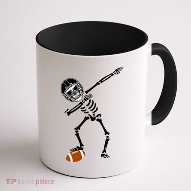 Dabbing Skeleton Football Dab Touchdown TD Coffee Mug back