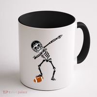 Dabbing Skeleton Football Dab Touchdown TD Coffee Mug thumb 1
