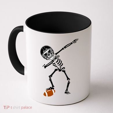 Dabbing Skeleton Football Dab Touchdown TD Coffee Mug