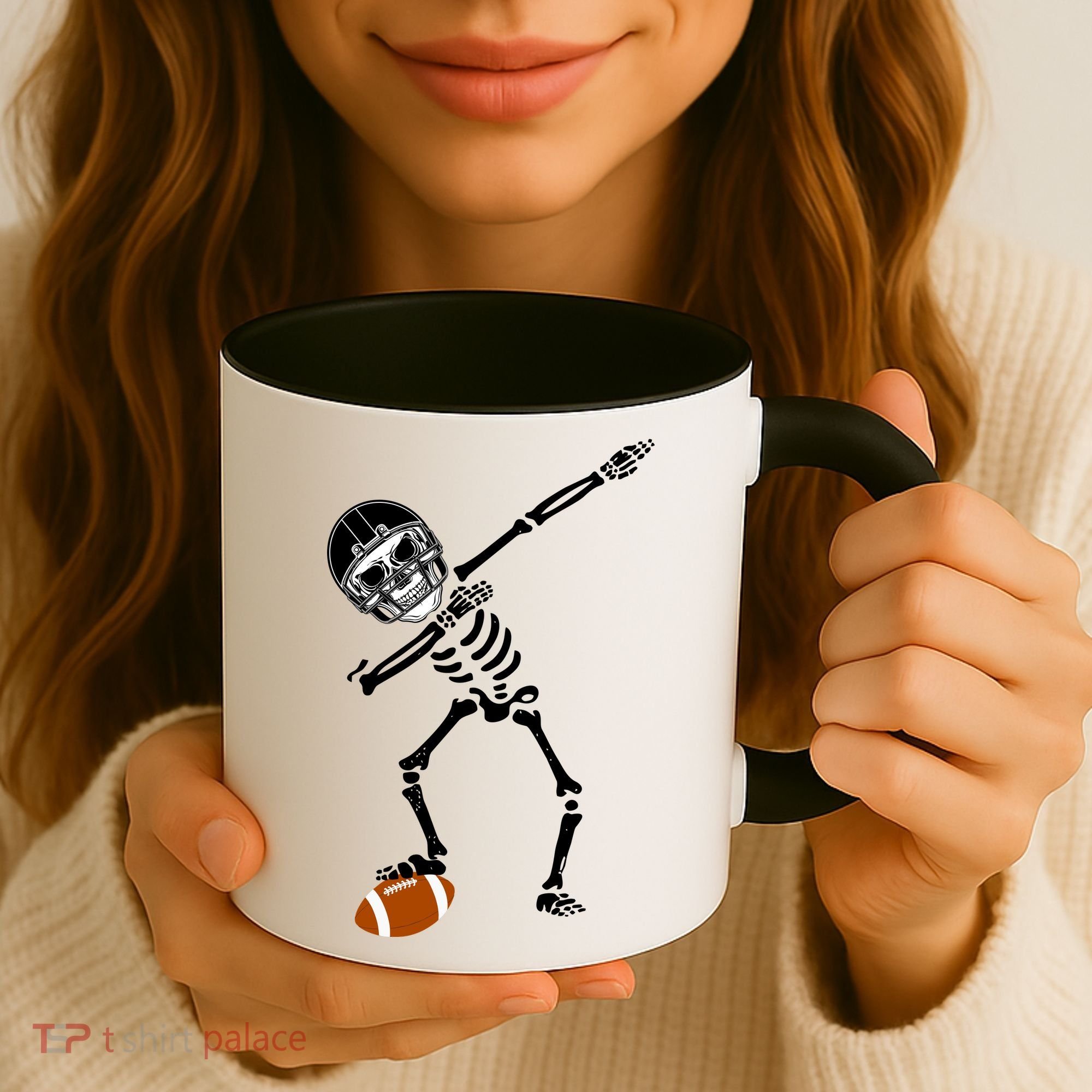 Dabbing Skeleton Football Dab Touchdown TD Coffee Mug