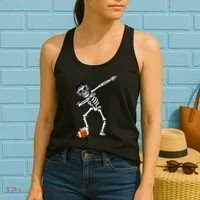 Dabbing Skeleton Football Dab Touchdown TD Women's Tank Top thumb 2