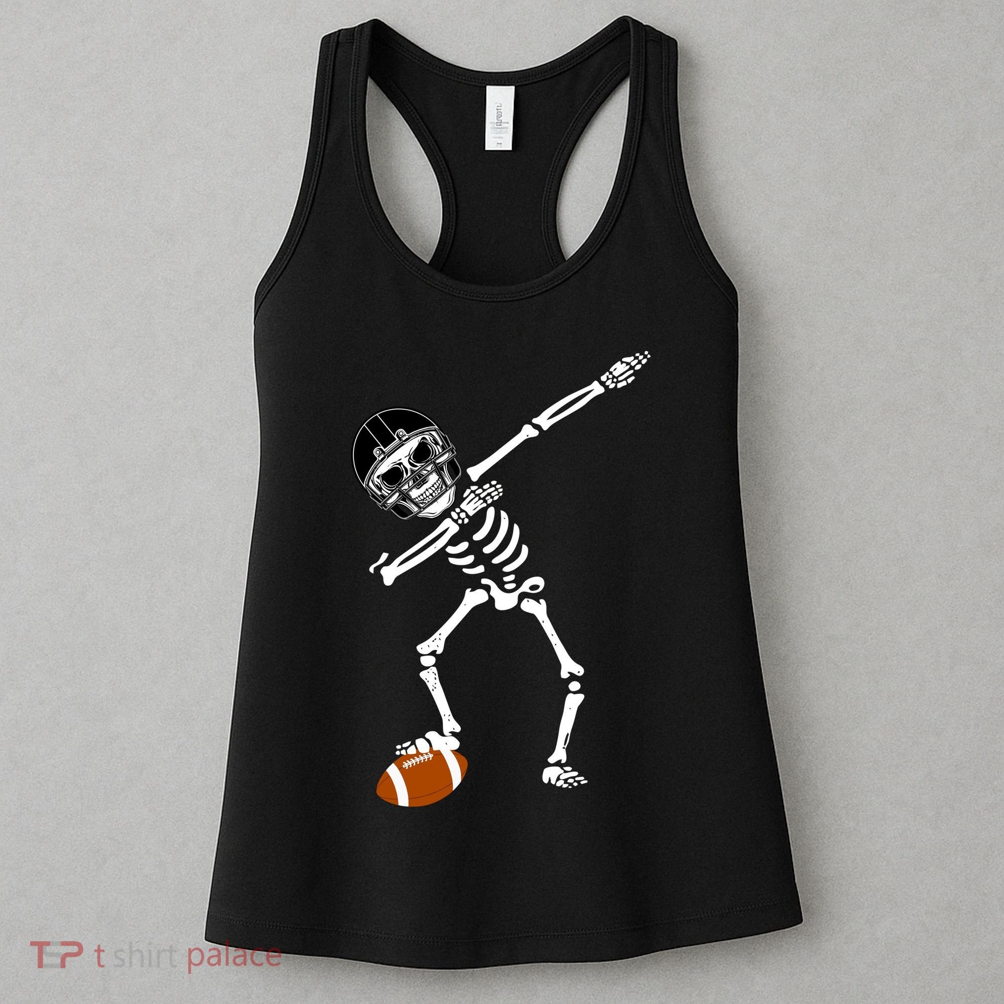 Dabbing Skeleton Football Dab Touchdown TD Women's Tank Top