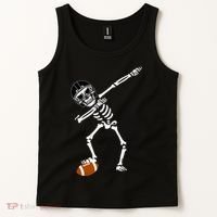 Dabbing Skeleton Football Dab Touchdown TD Tank Top thumb 2