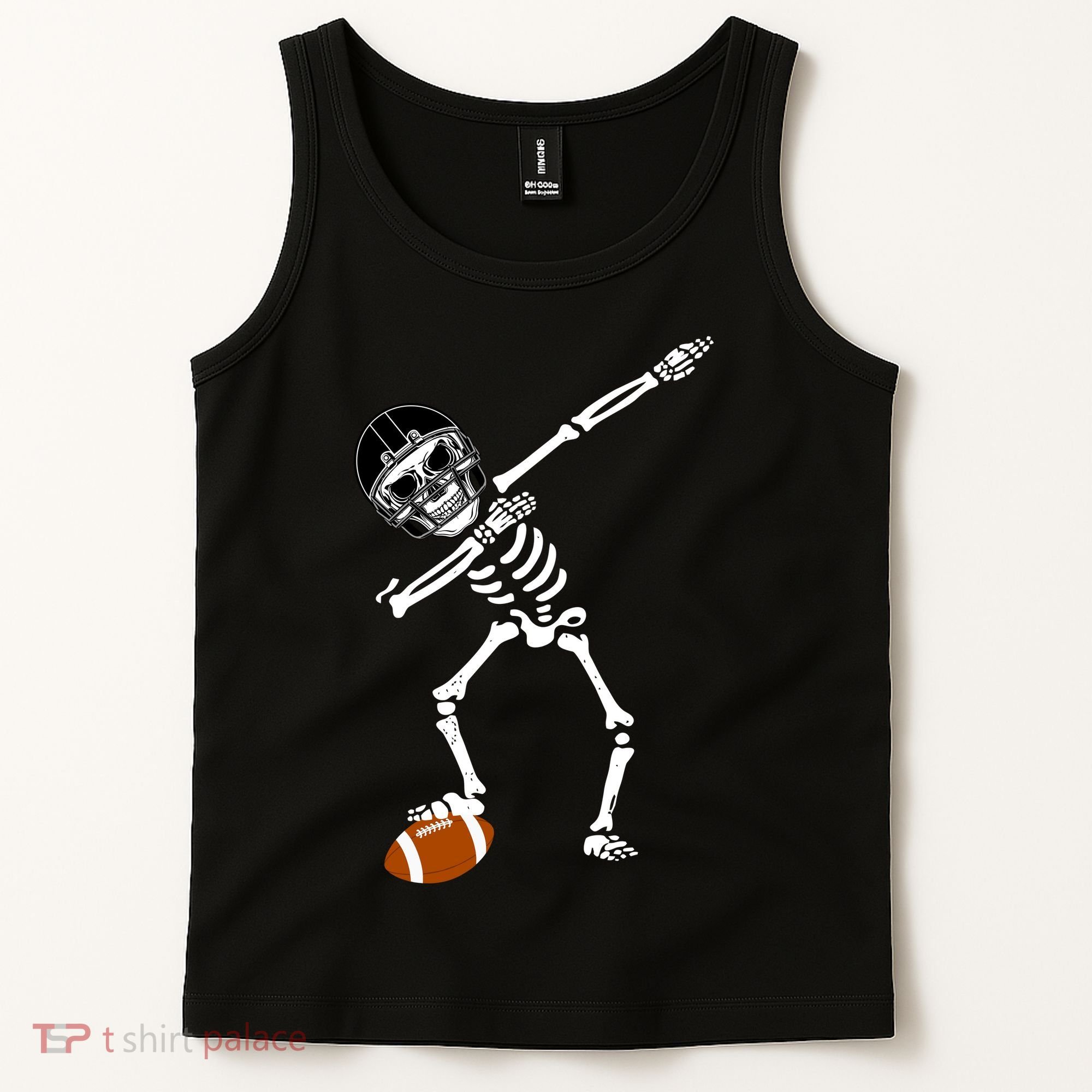 Dabbing Skeleton Football Dab Touchdown TD Tank Top