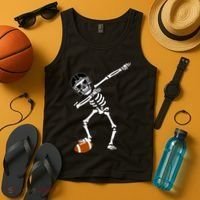 Dabbing Skeleton Football Dab Touchdown TD Tank Top thumb 4