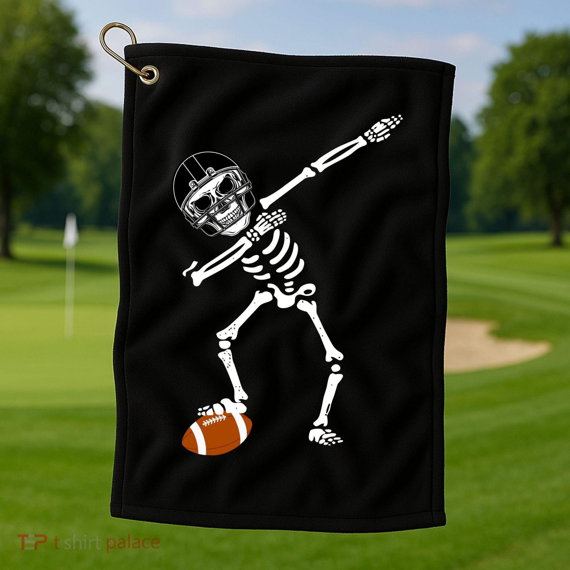 Dabbing Skeleton Football Dab Touchdown TD Golf Towel