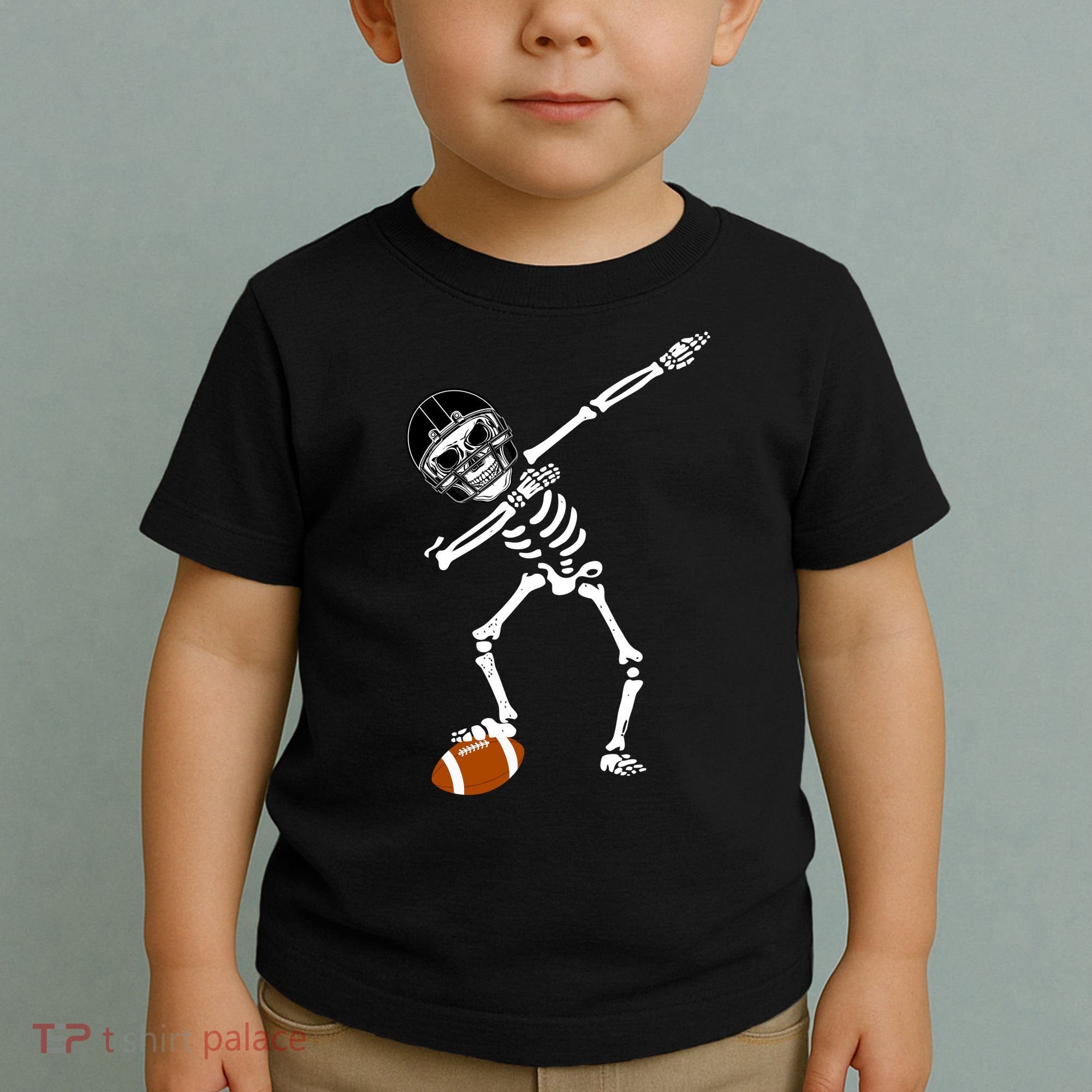 Dabbing Skeleton Football Dab Touchdown TD Toddler T-Shirt