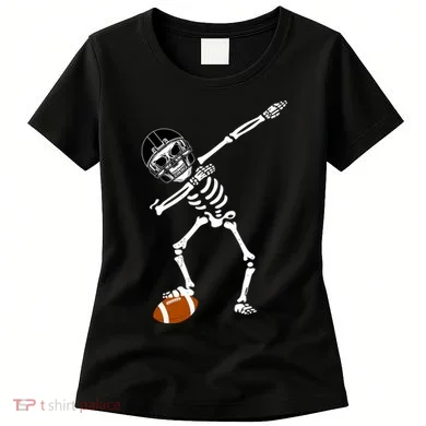 Dabbing Skeleton Football Dab Touchdown TD Women's T-Shirt