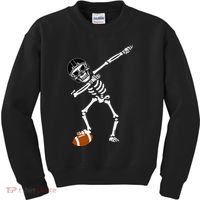 Dabbing Skeleton Football Dab Touchdown TD Kids Sweatshirt thumb 0