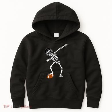 Dabbing Skeleton Football Dab Touchdown TD Kids Hoodie