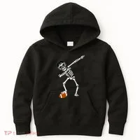 Dabbing Skeleton Football Dab Touchdown TD Kids Hoodie thumb 0