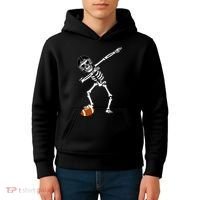 Dabbing Skeleton Football Dab Touchdown TD Kids Hoodie thumb 4