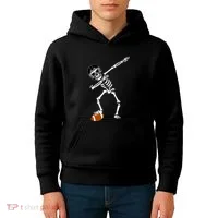 Dabbing Skeleton Football Dab Touchdown TD Kids Hoodie thumb 4