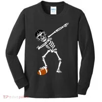 Dabbing Skeleton Football Dab Touchdown TD Kids Long Sleeve Shirt thumb 0