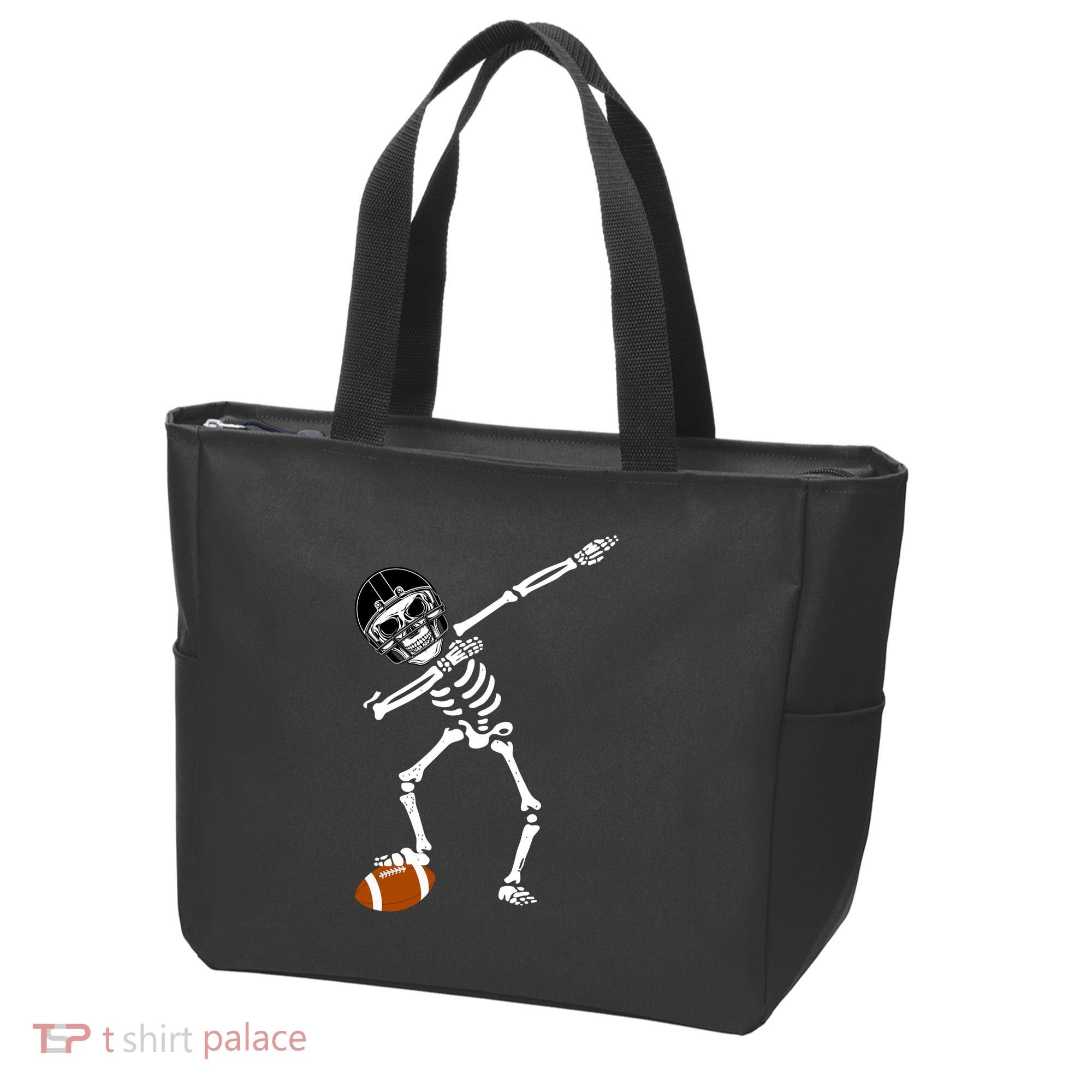 Dabbing Skeleton Football Dab Touchdown TD Tote Bag