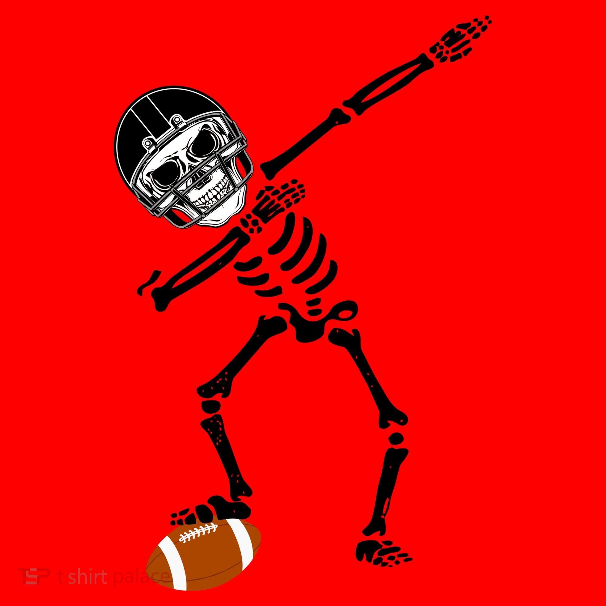 Dabbing Skeleton Football Dab Touchdown TD Santa Hat