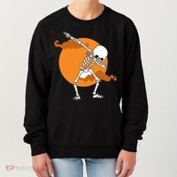 Dabbing Skeleton Halloween Moon Women's Sweatshirt thumb 0
