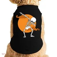 Dabbing Skeleton Halloween Moon Doggie Tank thumb 0