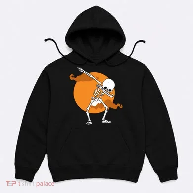 Dabbing Skeleton Halloween Moon Hoodie