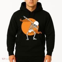 Dabbing Skeleton Halloween Moon Hoodie thumb 2