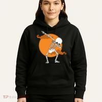 Dabbing Skeleton Halloween Moon Hoodie thumb 5