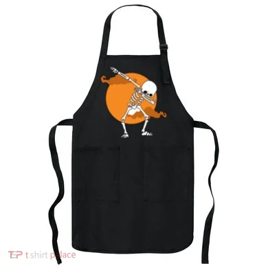 Dabbing Skeleton Halloween Moon Apron