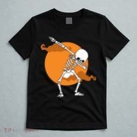 Dabbing Skeleton Halloween Moon T-Shirt thumb 5