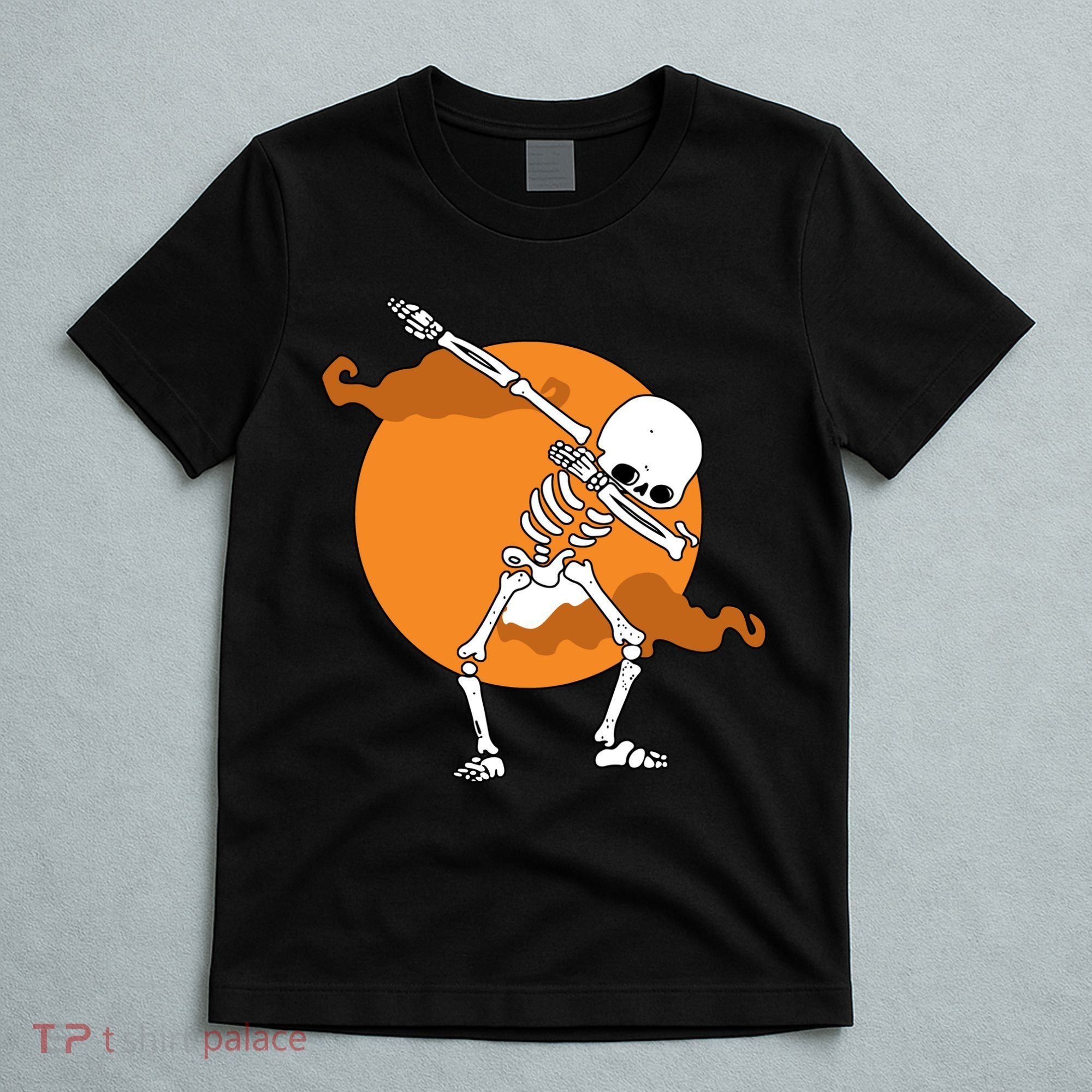 Dabbing Skeleton Halloween Moon T-Shirt