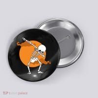 Dabbing Skeleton Halloween Moon Button thumb 0