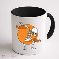 Dabbing Skeleton Halloween Moon Coffee Mug thumb 1