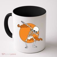 Dabbing Skeleton Halloween Moon Coffee Mug thumb 0