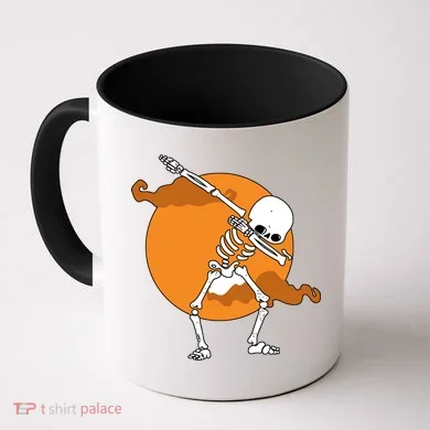 Dabbing Skeleton Halloween Moon Coffee Mug