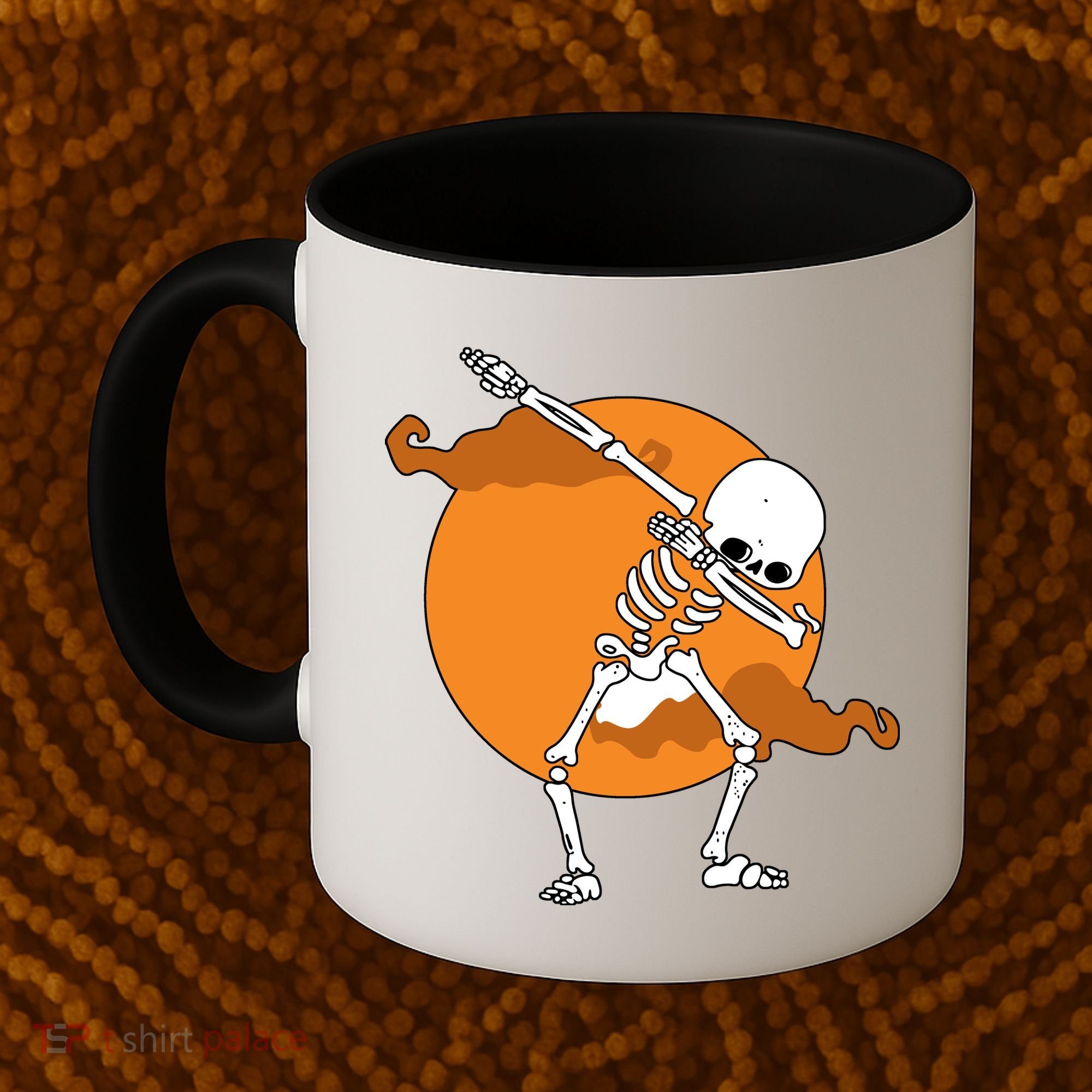 Dabbing Skeleton Halloween Moon Coffee Mug