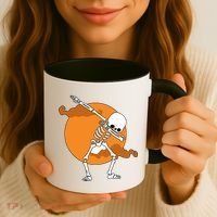 Dabbing Skeleton Halloween Moon Coffee Mug thumb 3