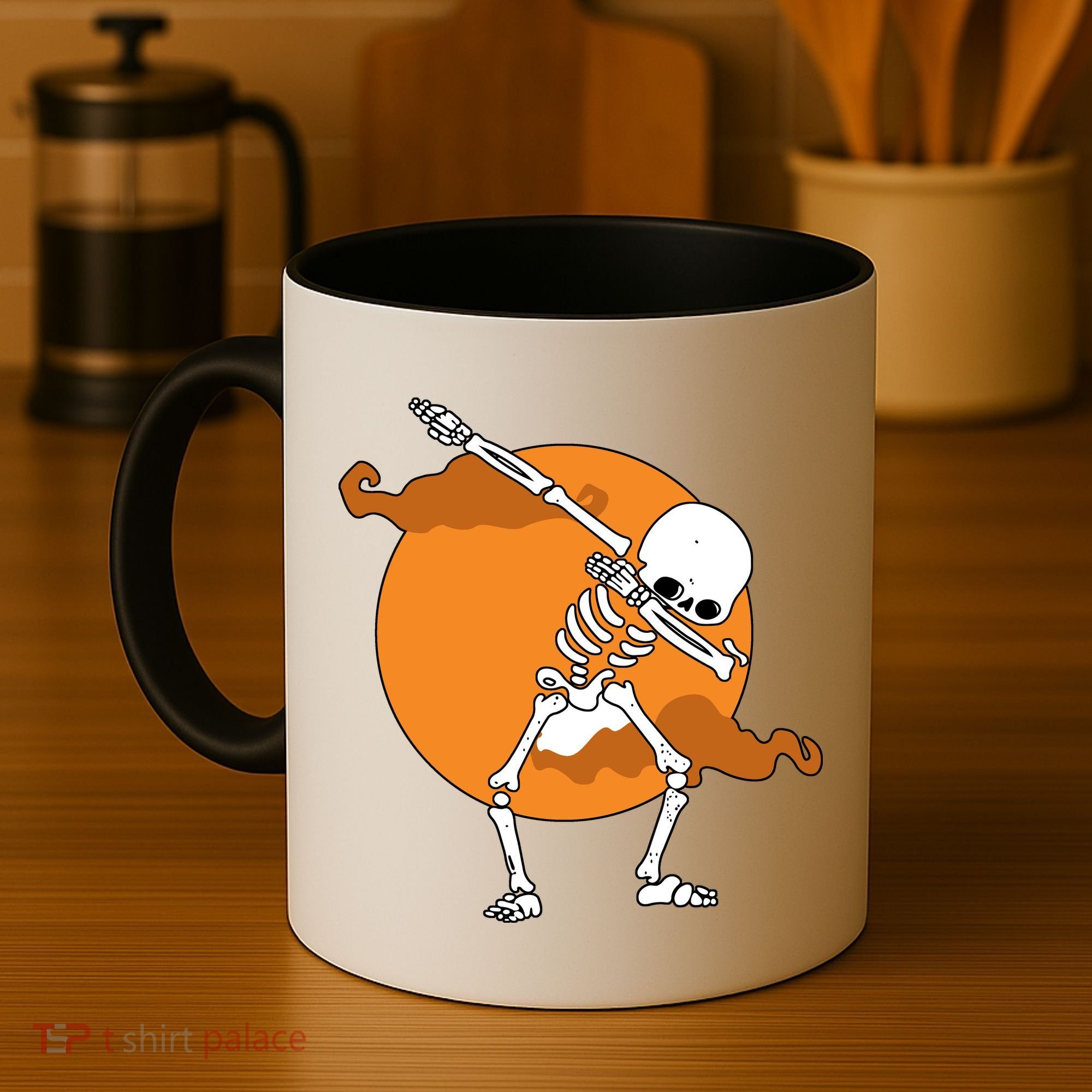 Dabbing Skeleton Halloween Moon Coffee Mug