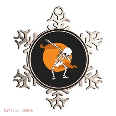 Dabbing Skeleton Halloween Moon Ornament