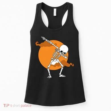 Dabbing Skeleton Halloween Moon Women's Tank Top