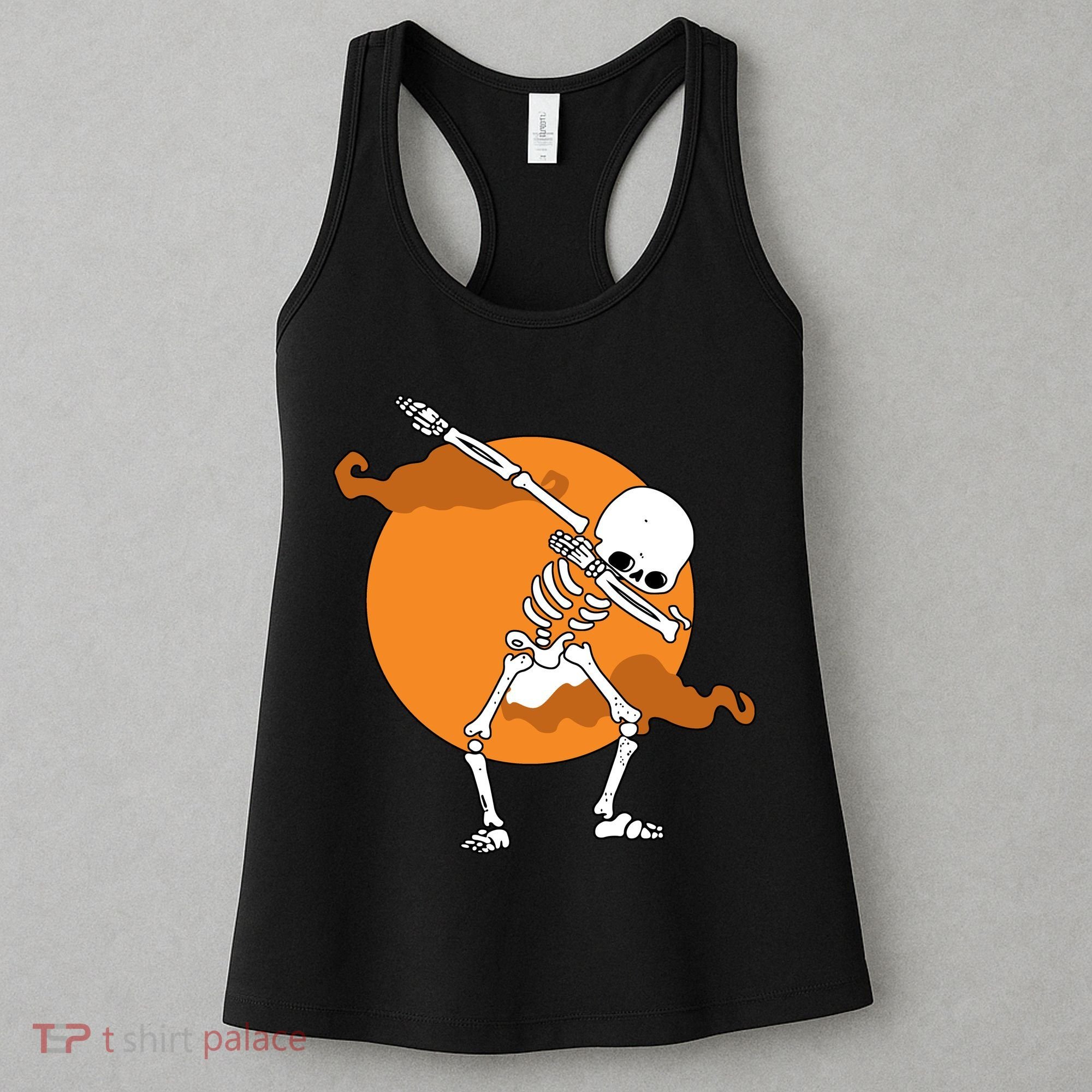 Dabbing Skeleton Halloween Moon Women's Tank Top