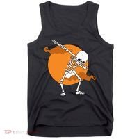 Dabbing Skeleton Halloween Moon Tank Top thumb 0