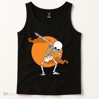 Dabbing Skeleton Halloween Moon Tank Top thumb 2