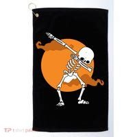 Dabbing Skeleton Halloween Moon Golf Towel thumb 0