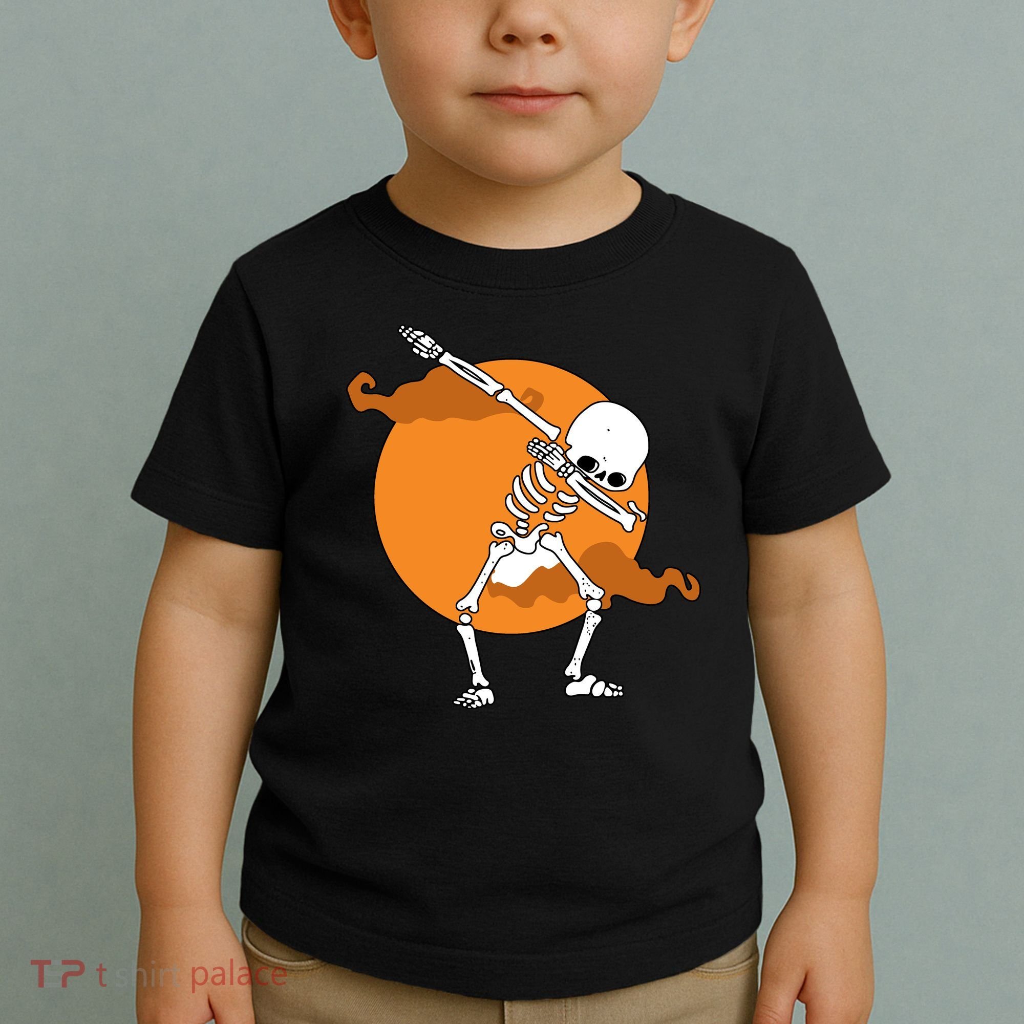 Dabbing Skeleton Halloween Moon Toddler T-Shirt