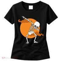 Dabbing Skeleton Halloween Moon Women's T-Shirt thumb 0
