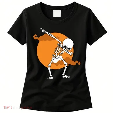 Dabbing Skeleton Halloween Moon Women's T-Shirt