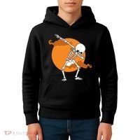 Dabbing Skeleton Halloween Moon Kids Hoodie thumb 4