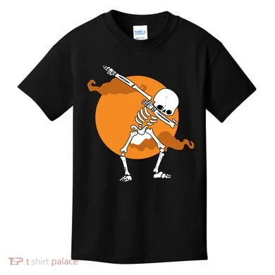 Dabbing Skeleton Halloween Moon Kids T-Shirt