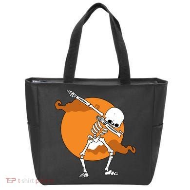 Dabbing Skeleton Halloween Moon Tote Bag