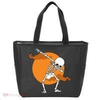 Dabbing Skeleton Halloween Moon Tote Bag thumb 0