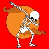 Dabbing Skeleton Halloween Moon Santa Hat thumb 1