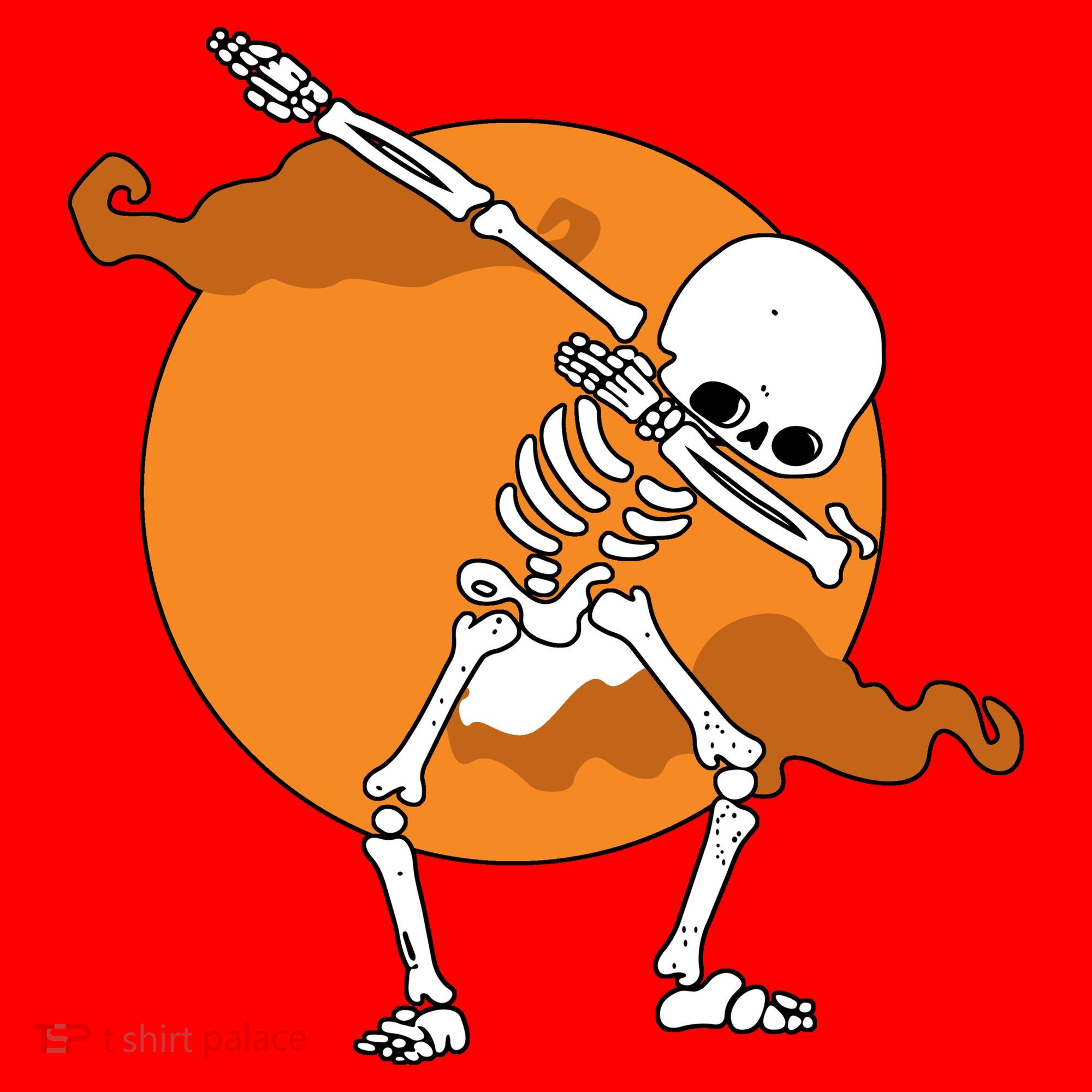 Dabbing Skeleton Halloween Moon Santa Hat